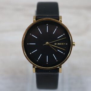 Skagen SKW-2480 Women's Minimalist Watch – Pre-Owned, New Battery, Round, Black